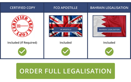 Full Bahrain Legalisation Service